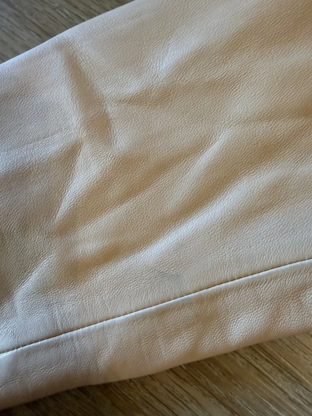 Halogen Cream Leather Moto Jacket with Asymmetrical Zip - Picture 3 of 8